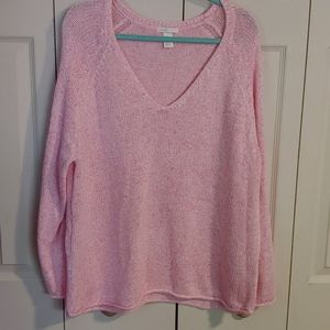 H&M pink open knit lightweight sweater